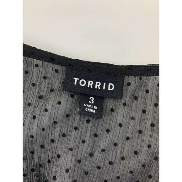 Torrid Blouse Pencil Dress Black Cap Sleeve V-Neck Blouson Sheath Women Plus 3X - Picture 6 of 12